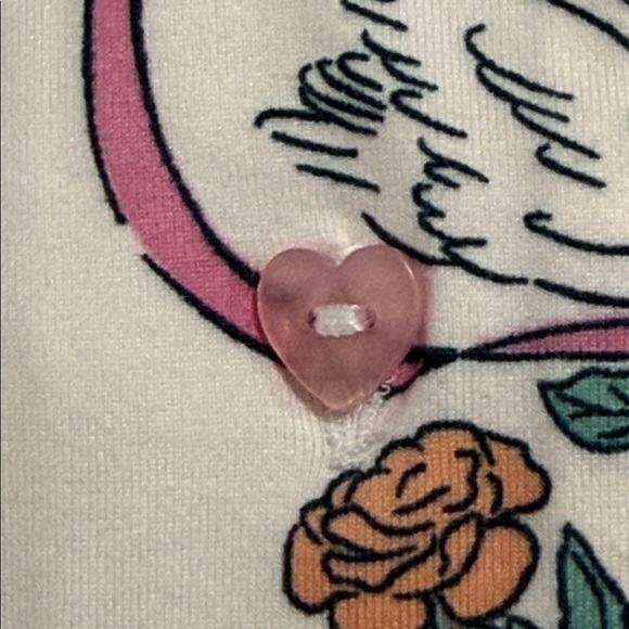 Envogue Women’s XL Swan & Ribbon Pink White Pajama Set Super Soft - NWT - Picture 6 of 7